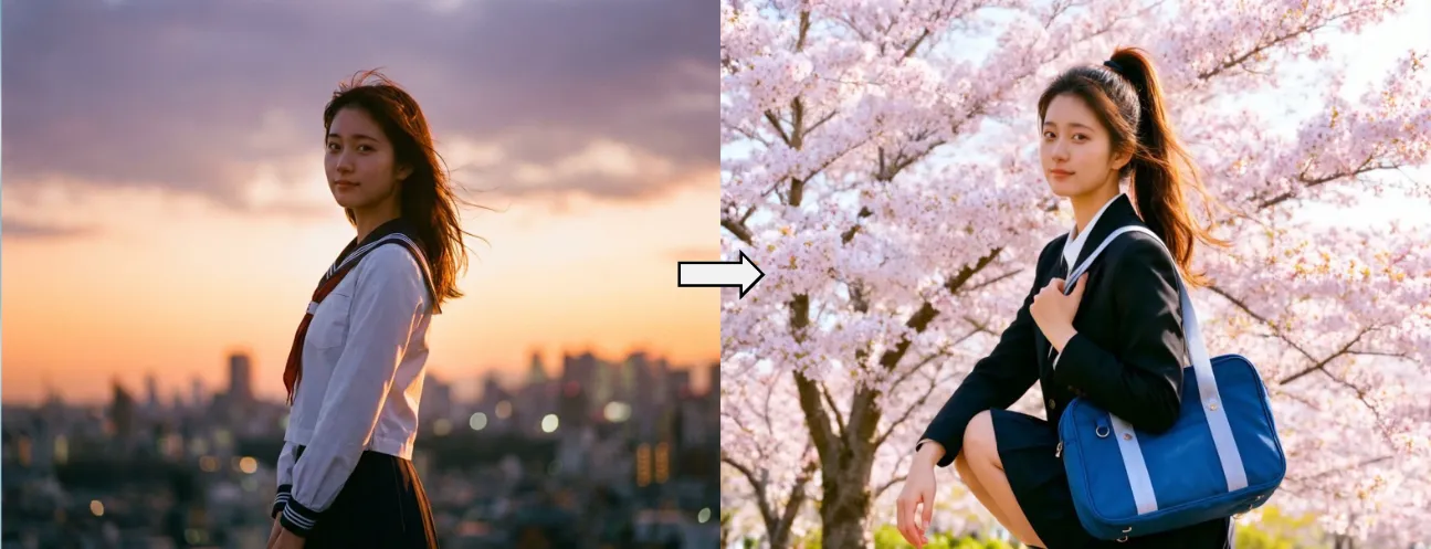 Firered Image Edit Showcase - Cherry Blossom Suit Squat